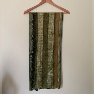 Vintage Green Multi-toned Animal Print Scarf